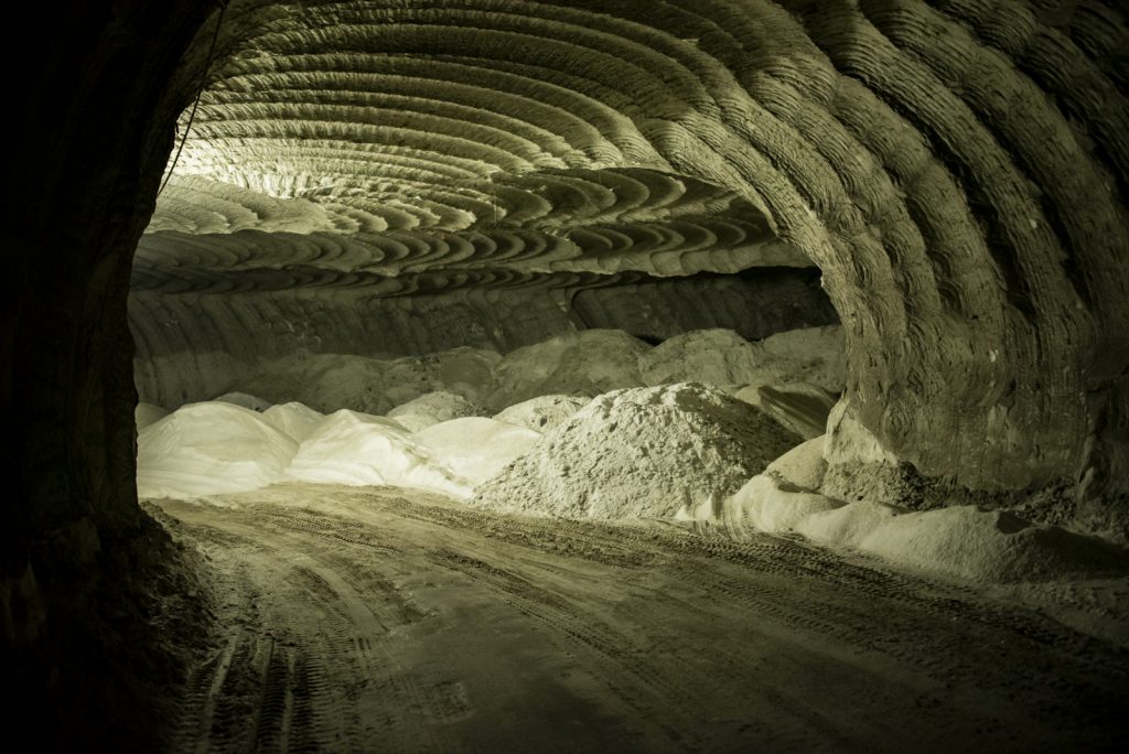 Cave in the salt hill